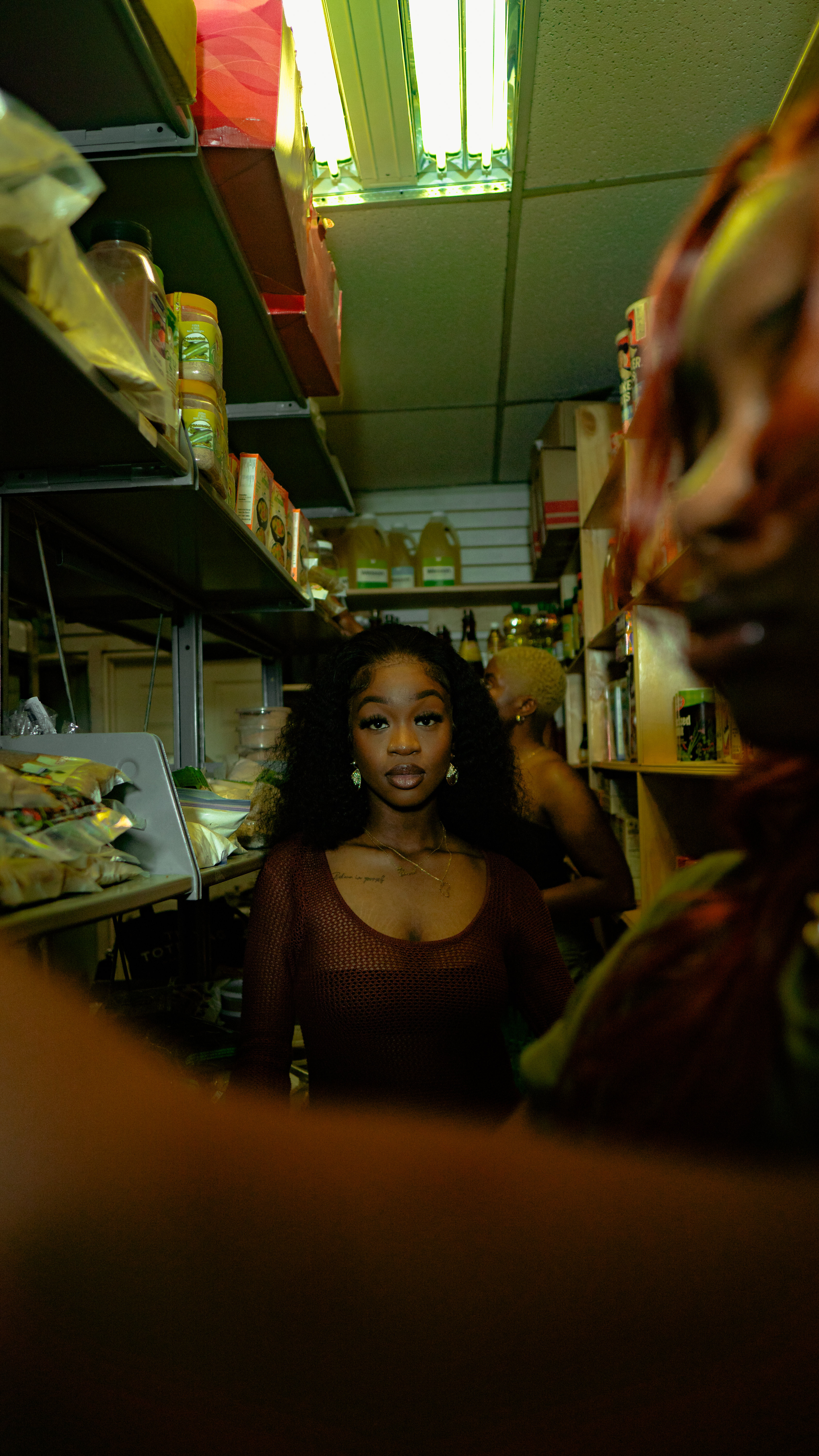 Portrait in grocery aisle